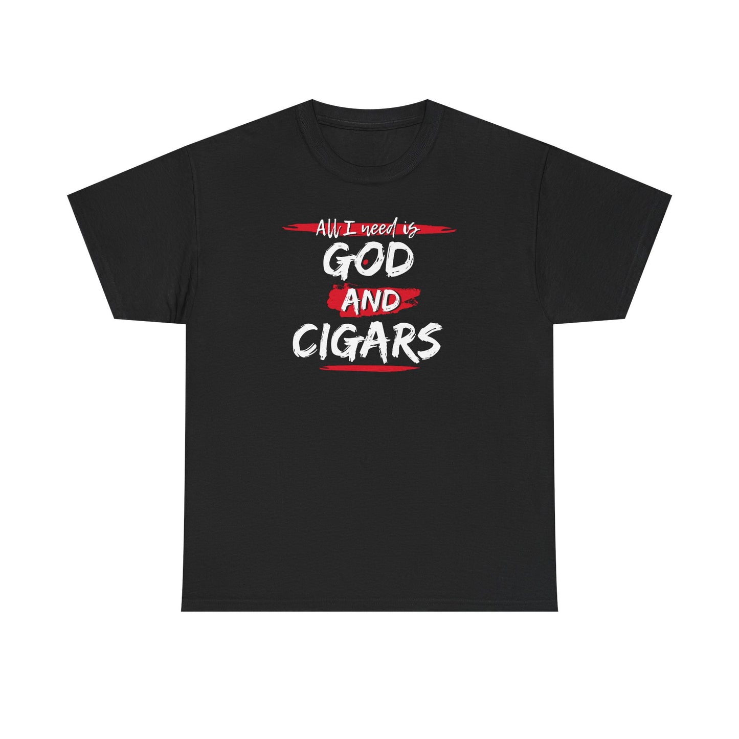 Cigar Lover Unisex Tee – ‘All I Need is God & Cigars' (Red)