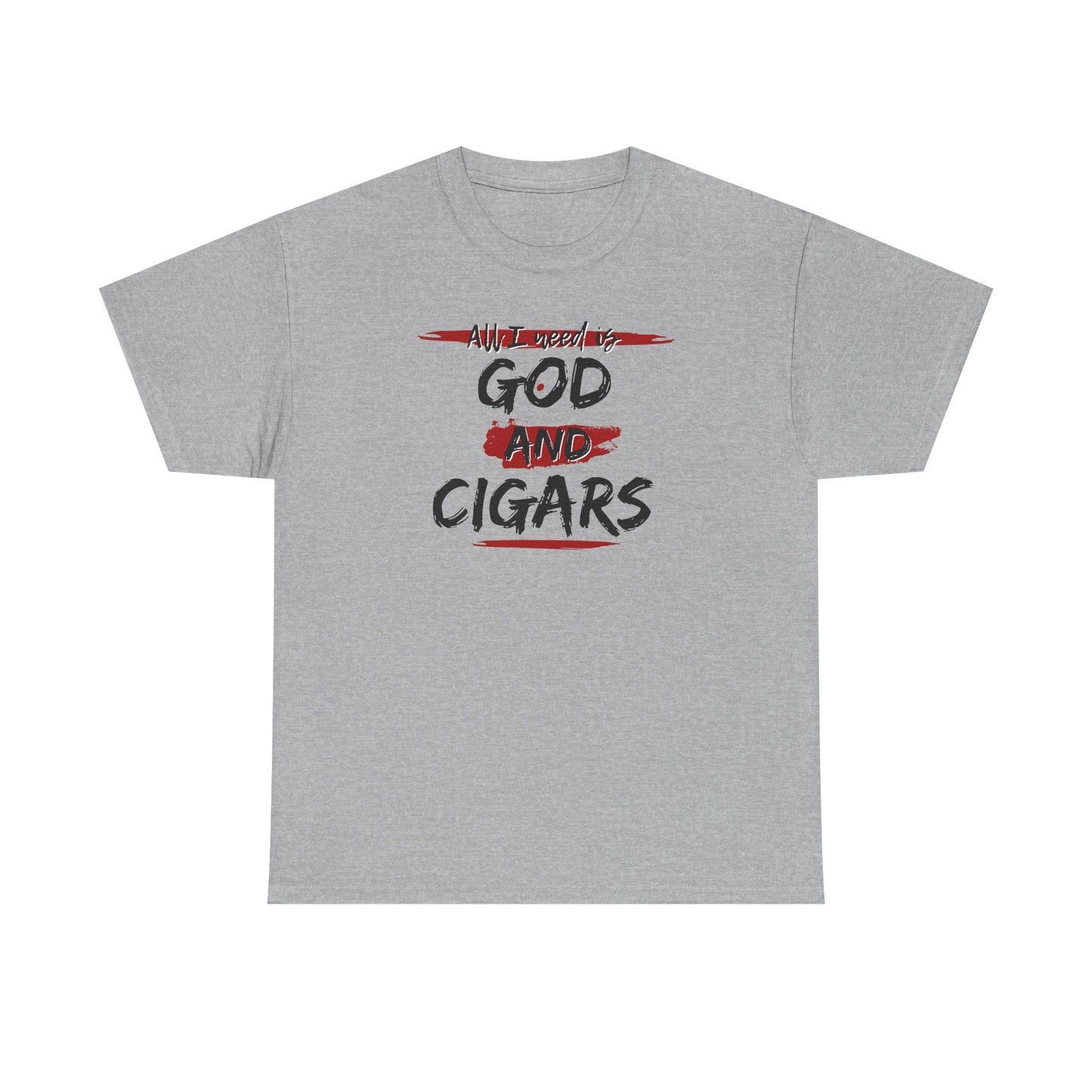 Cigar Lover Unisex Tee – ‘All I Need is God & Cigars' (Red)