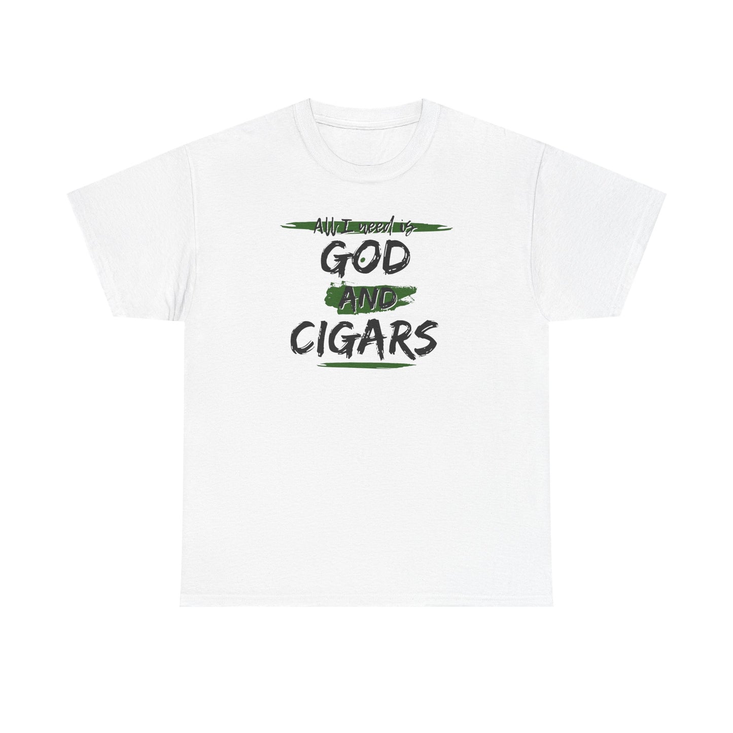 Cigar Lover Unisex Tee – ‘All I Need is God & Cigars' (Green)