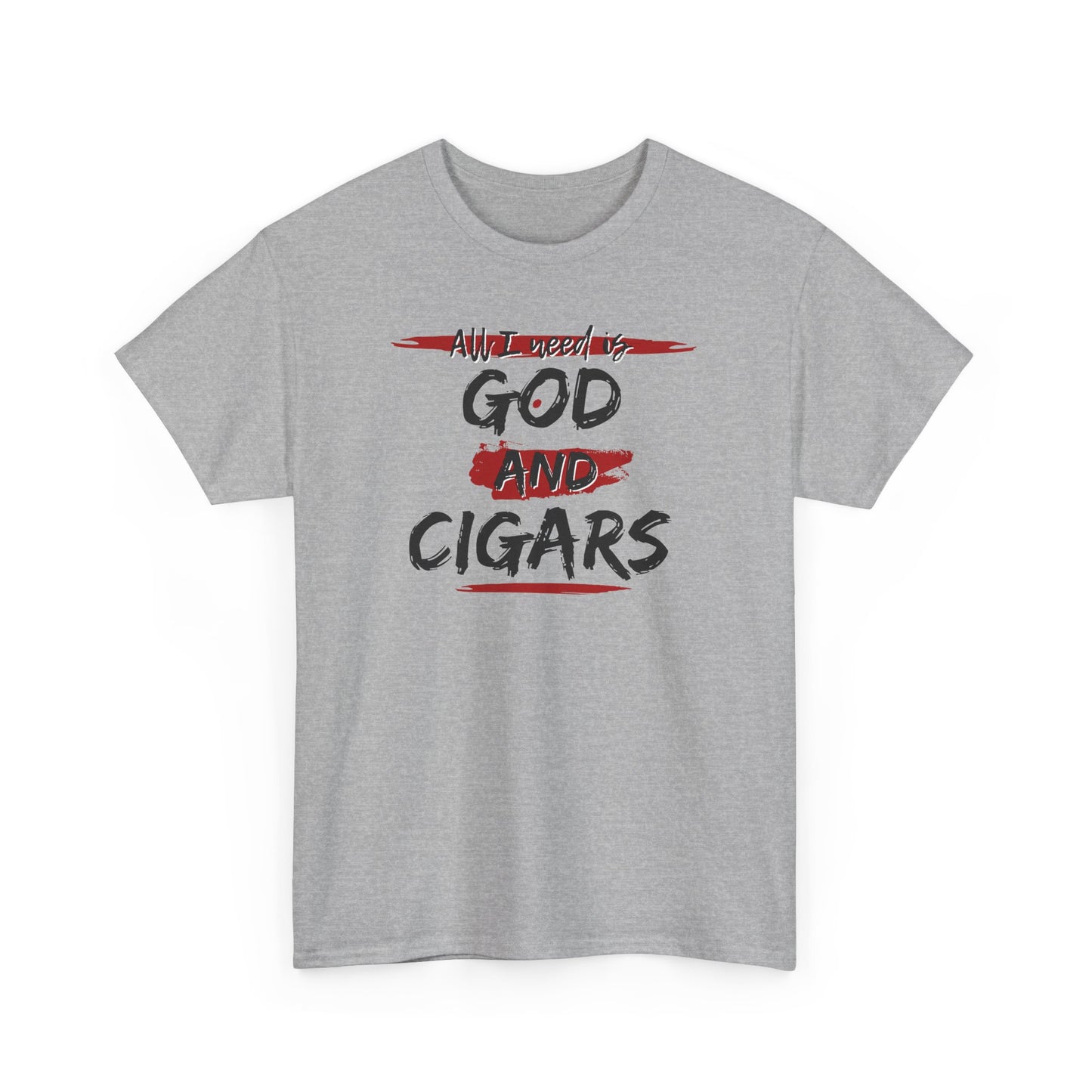 Cigar Lover Unisex Tee – ‘All I Need is God & Cigars' (Red)