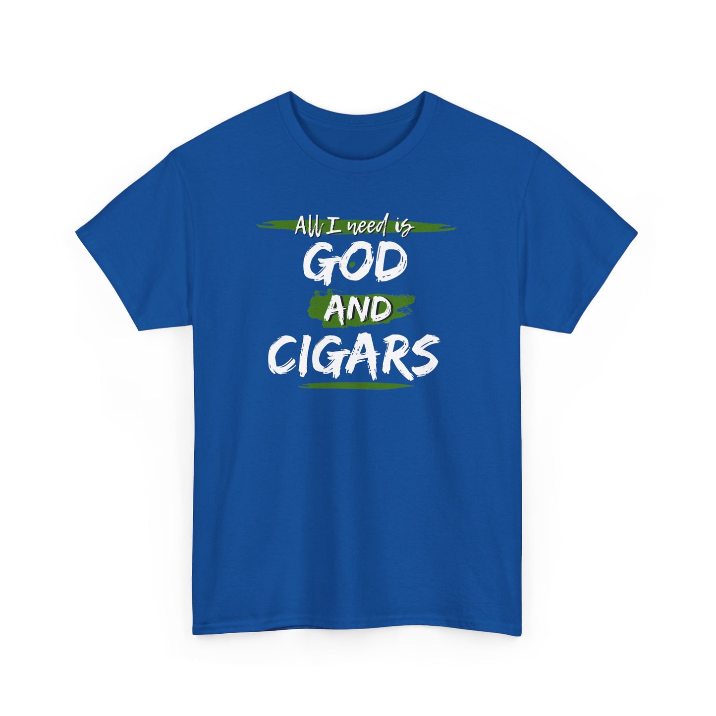 Cigar Lover Unisex Tee – ‘All I Need is God & Cigars' (Green)