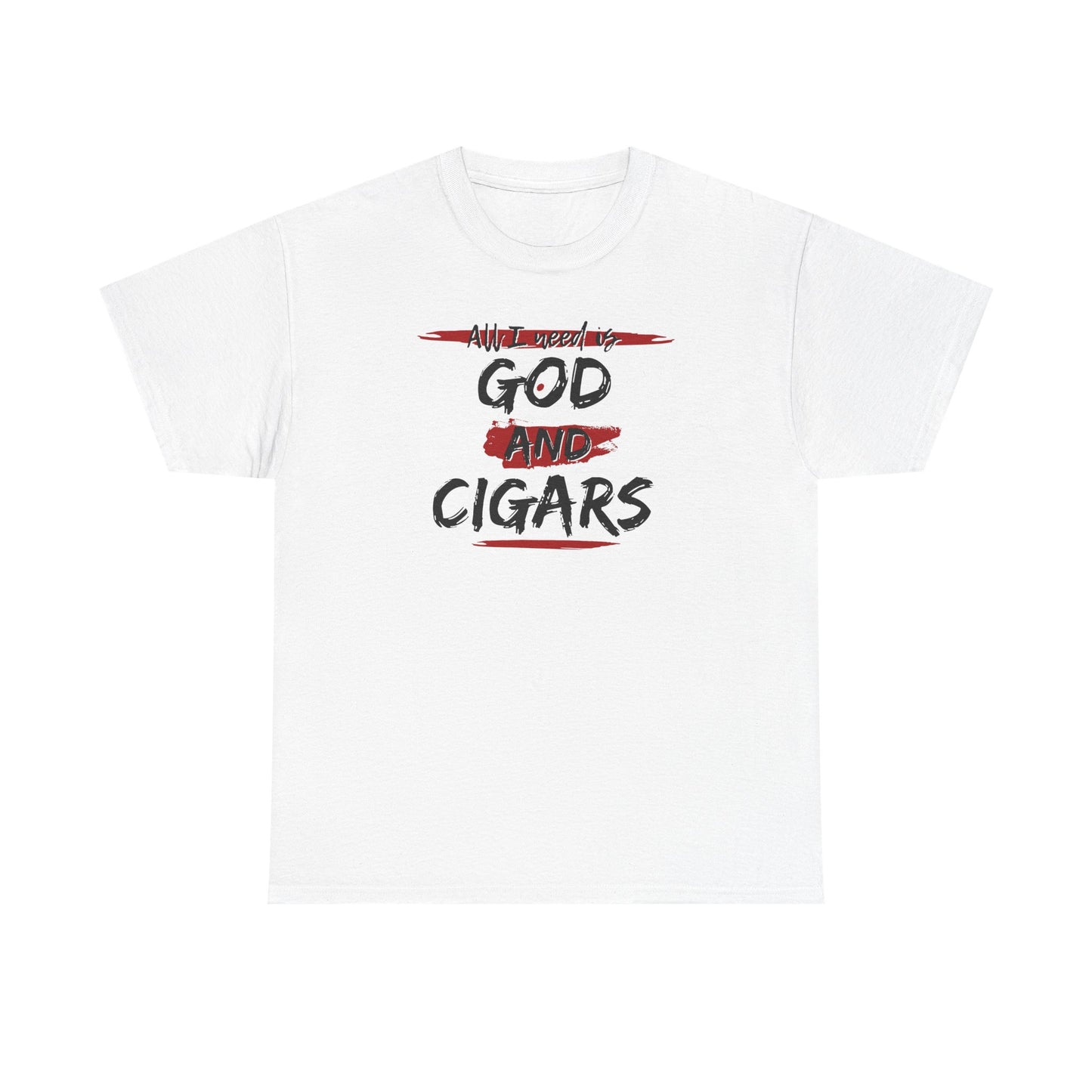 Cigar Lover Unisex Tee – ‘All I Need is God & Cigars' (Red)