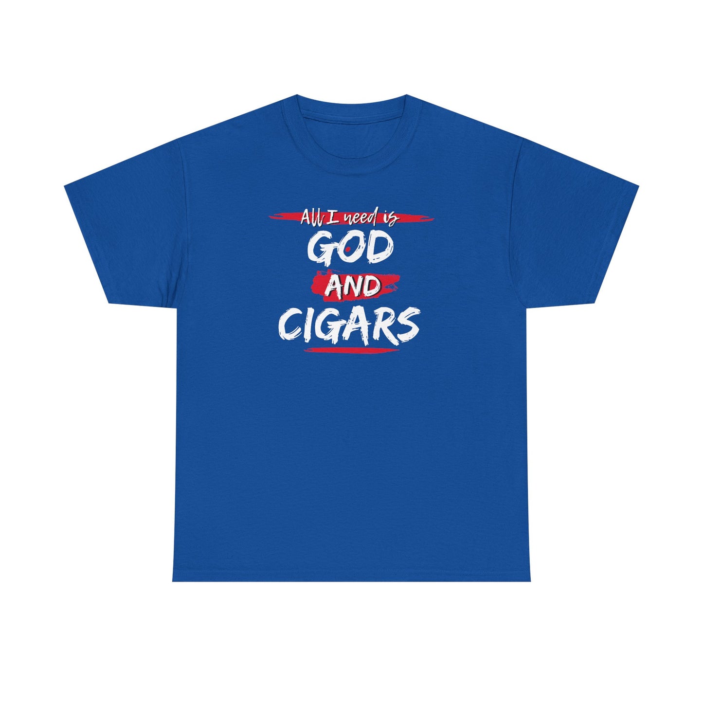Cigar Lover Unisex Tee – ‘All I Need is God & Cigars' (Red)