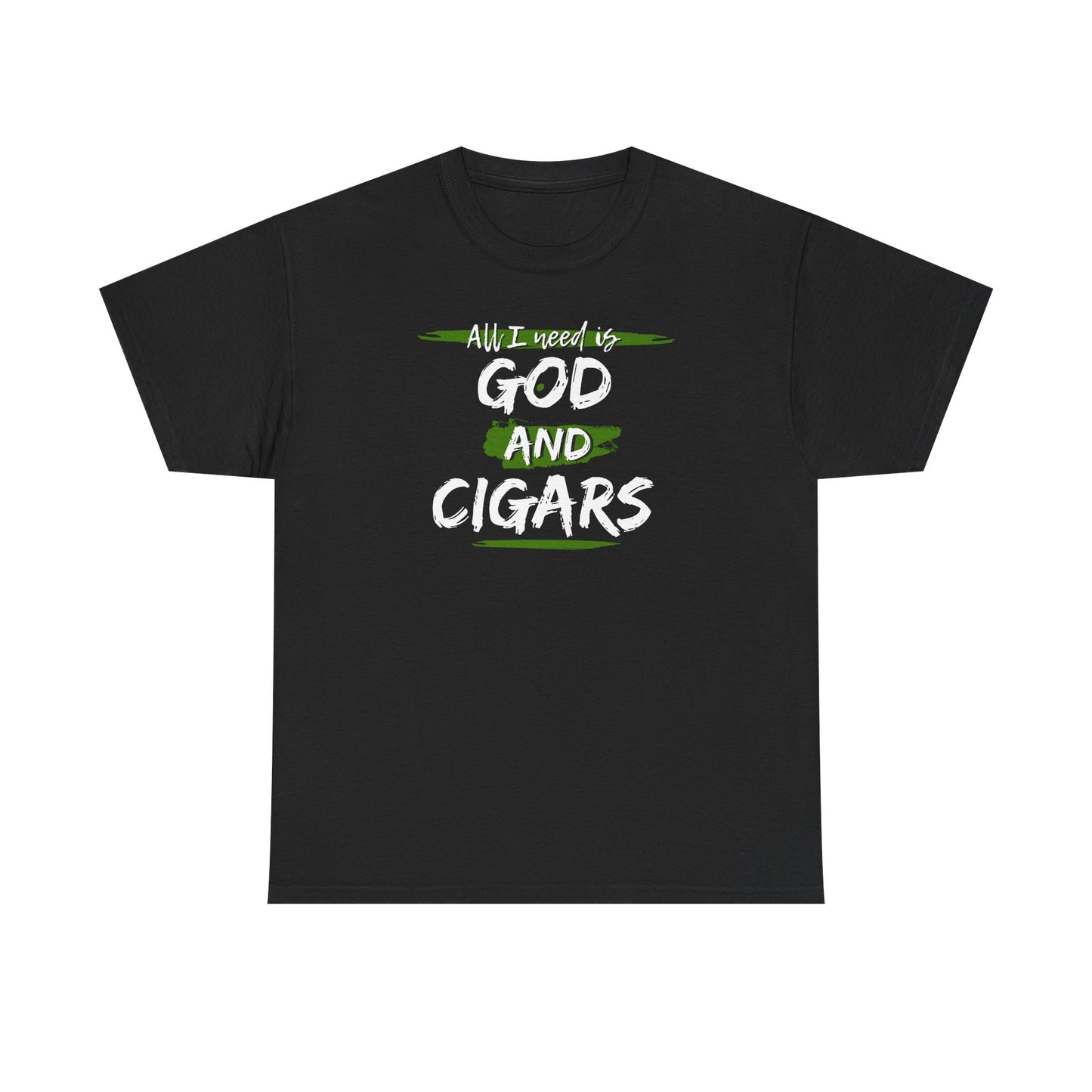 Cigar Lover Unisex Tee – ‘All I Need is God & Cigars' (Green)