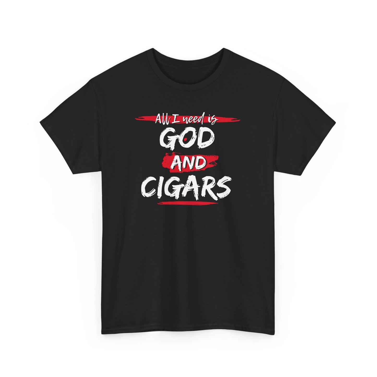 Cigar Lover Unisex Tee – ‘All I Need is God & Cigars' (Red)