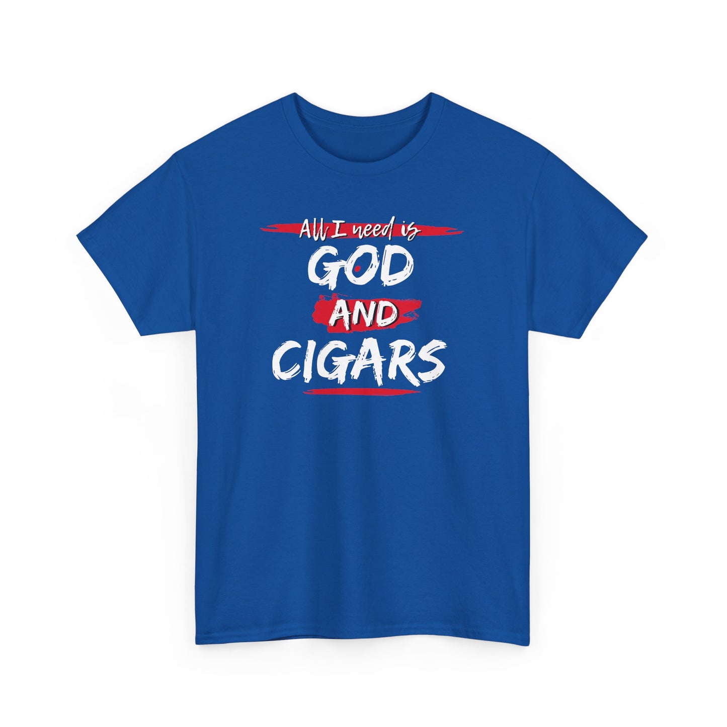 Cigar Lover Unisex Tee – ‘All I Need is God & Cigars' (Red)