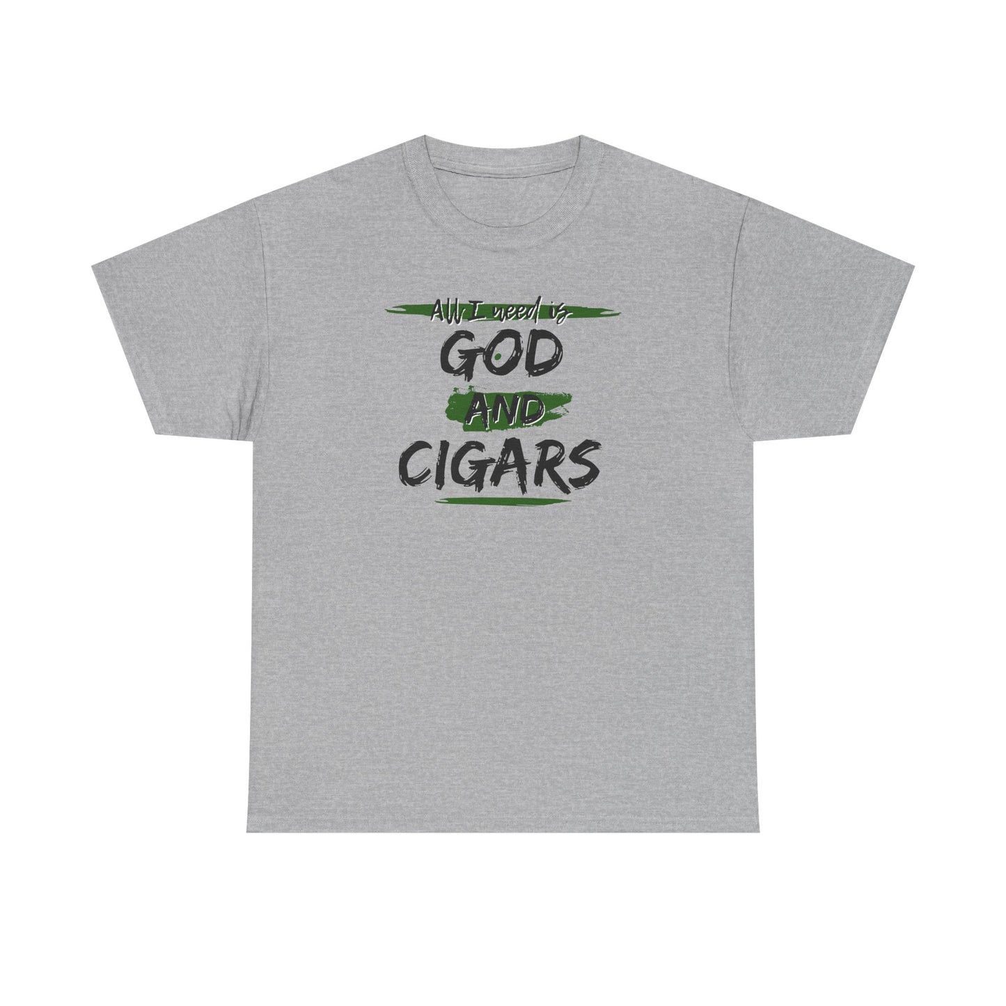 Cigar Lover Unisex Tee – ‘All I Need is God & Cigars' (Green)