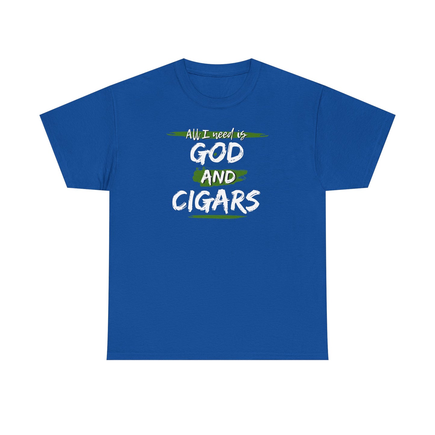 Cigar Lover Unisex Tee – ‘All I Need is God & Cigars' (Green)