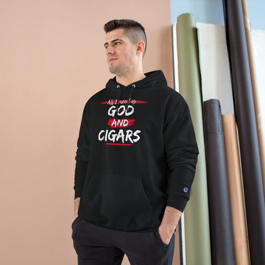 Champion Hoodie - God & Cigars - All I Need (Red)